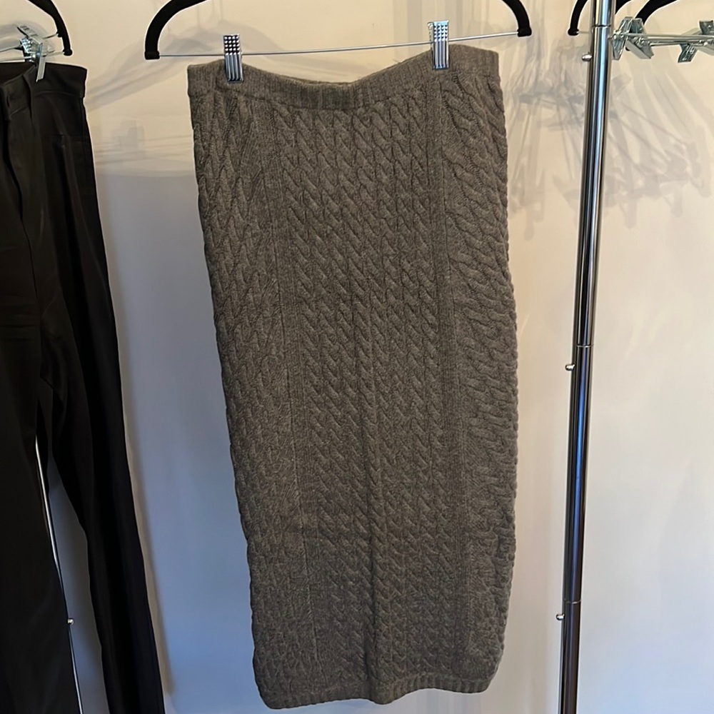 Favorite Daughter Gray Cable Knit Skirt